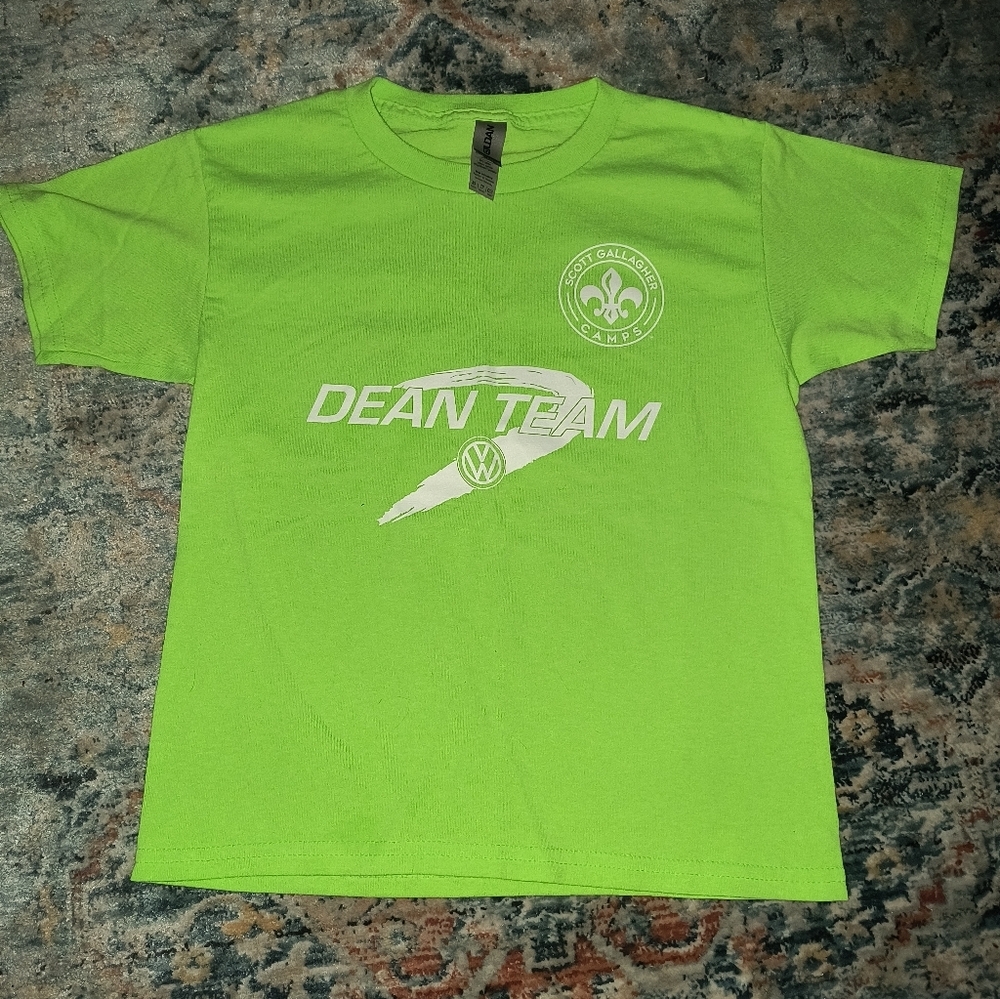 Gildan Neon Lime Graphic Tee with White Chest Print